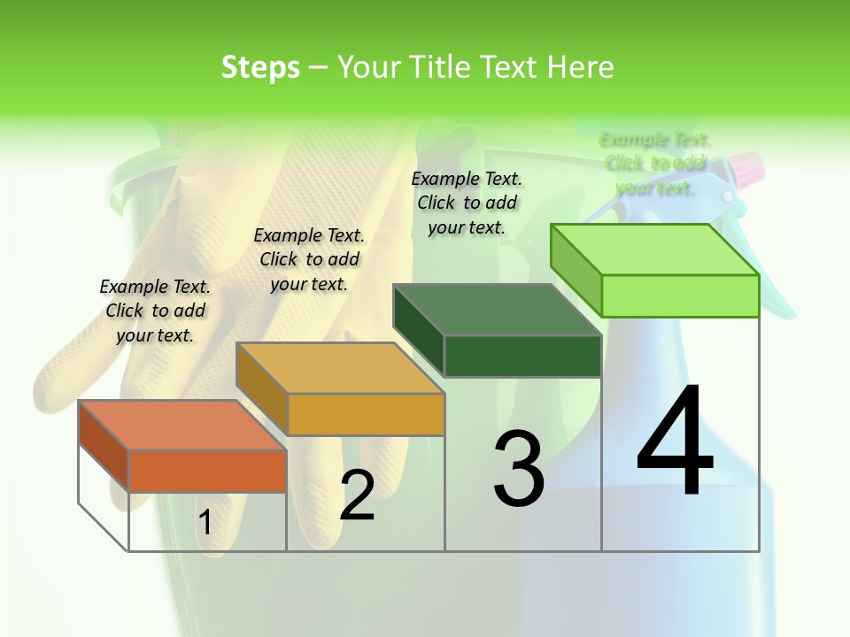 Wet Plastic Bucket With Cleaning Supplies Isolated On White Background PowerPoint Template