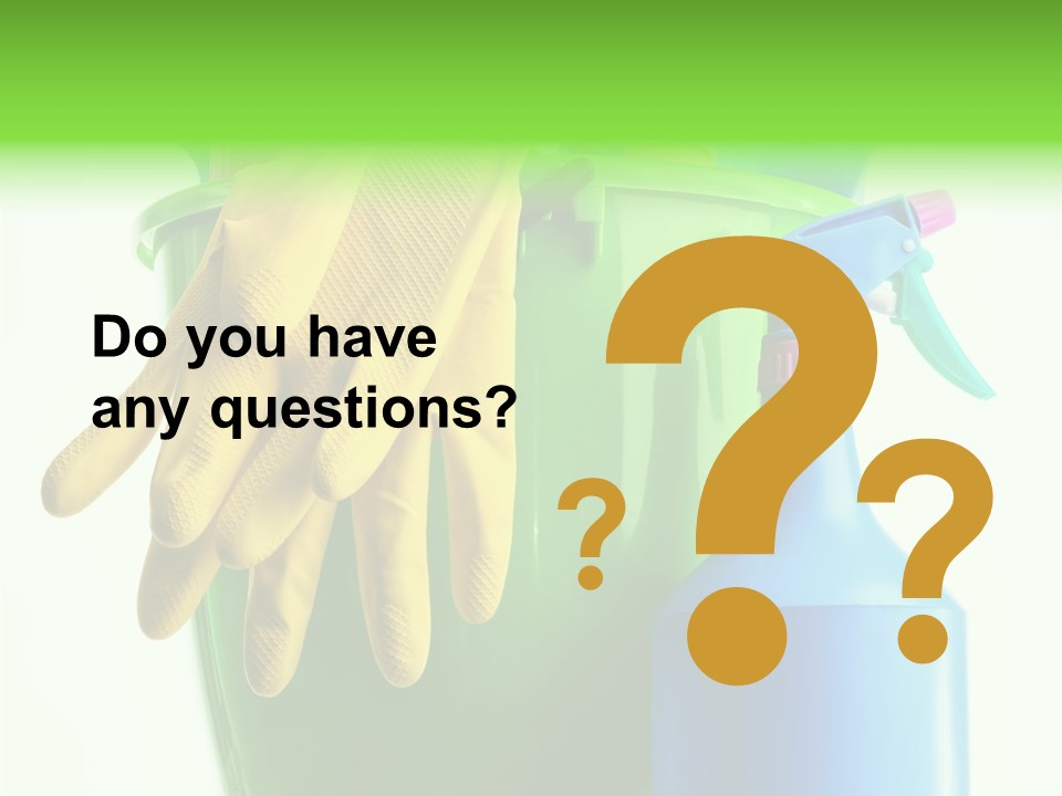 Wet Plastic Bucket With Cleaning Supplies Isolated On White Background PowerPoint Template