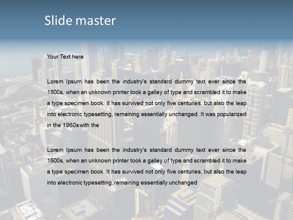 An Aerial View Of A City With Skyscrapers PowerPoint Template