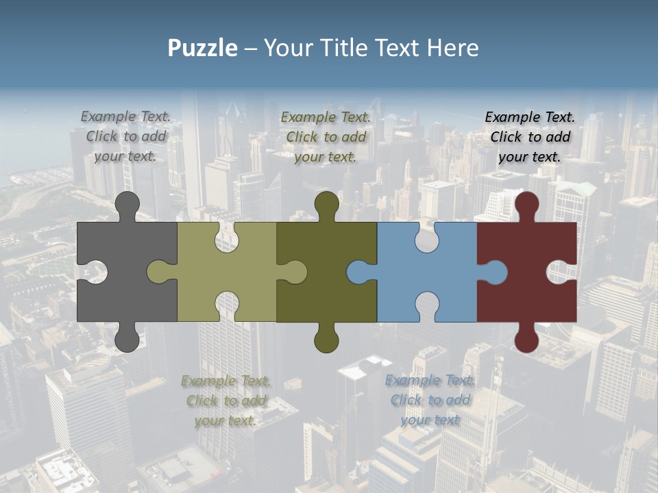 An Aerial View Of A City With Skyscrapers PowerPoint Template