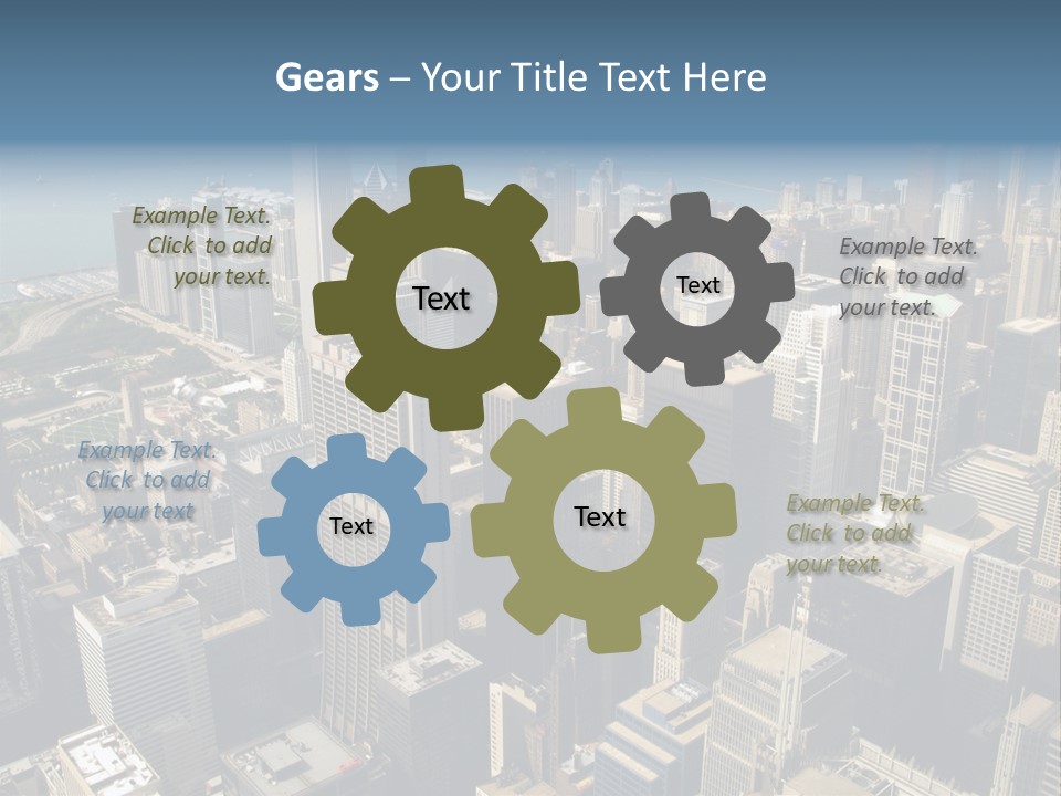 An Aerial View Of A City With Skyscrapers PowerPoint Template