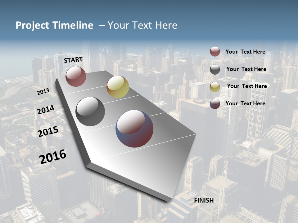 An Aerial View Of A City With Skyscrapers PowerPoint Template