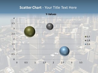 An Aerial View Of A City With Skyscrapers PowerPoint Template