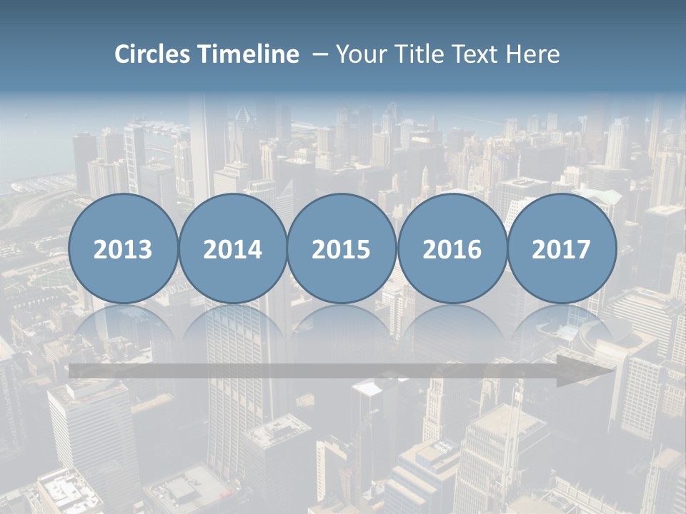 An Aerial View Of A City With Skyscrapers PowerPoint Template