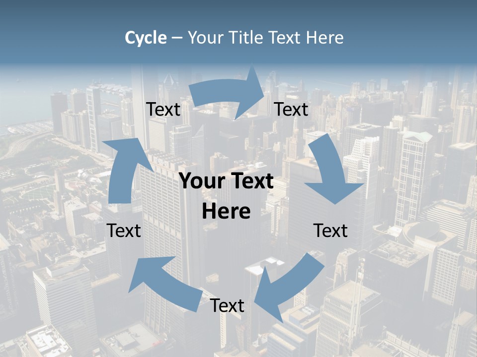 An Aerial View Of A City With Skyscrapers PowerPoint Template