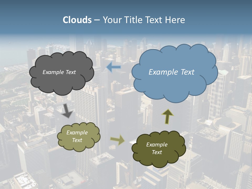 An Aerial View Of A City With Skyscrapers PowerPoint Template
