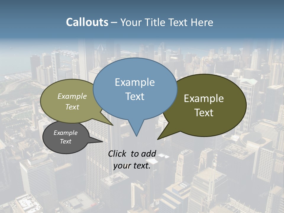 An Aerial View Of A City With Skyscrapers PowerPoint Template