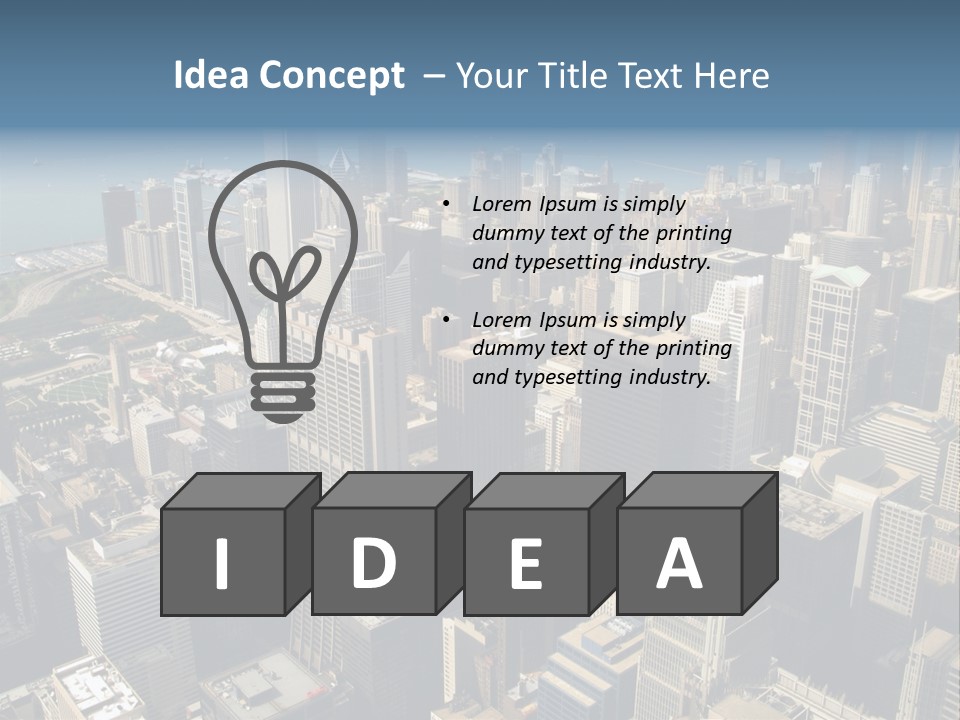 An Aerial View Of A City With Skyscrapers PowerPoint Template