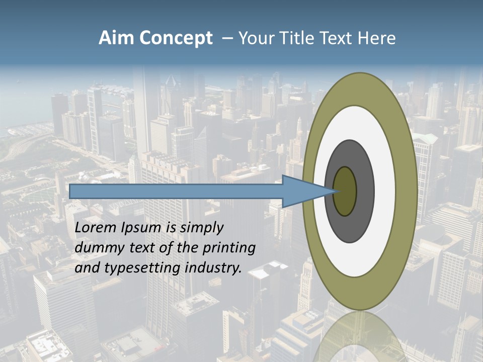 An Aerial View Of A City With Skyscrapers PowerPoint Template