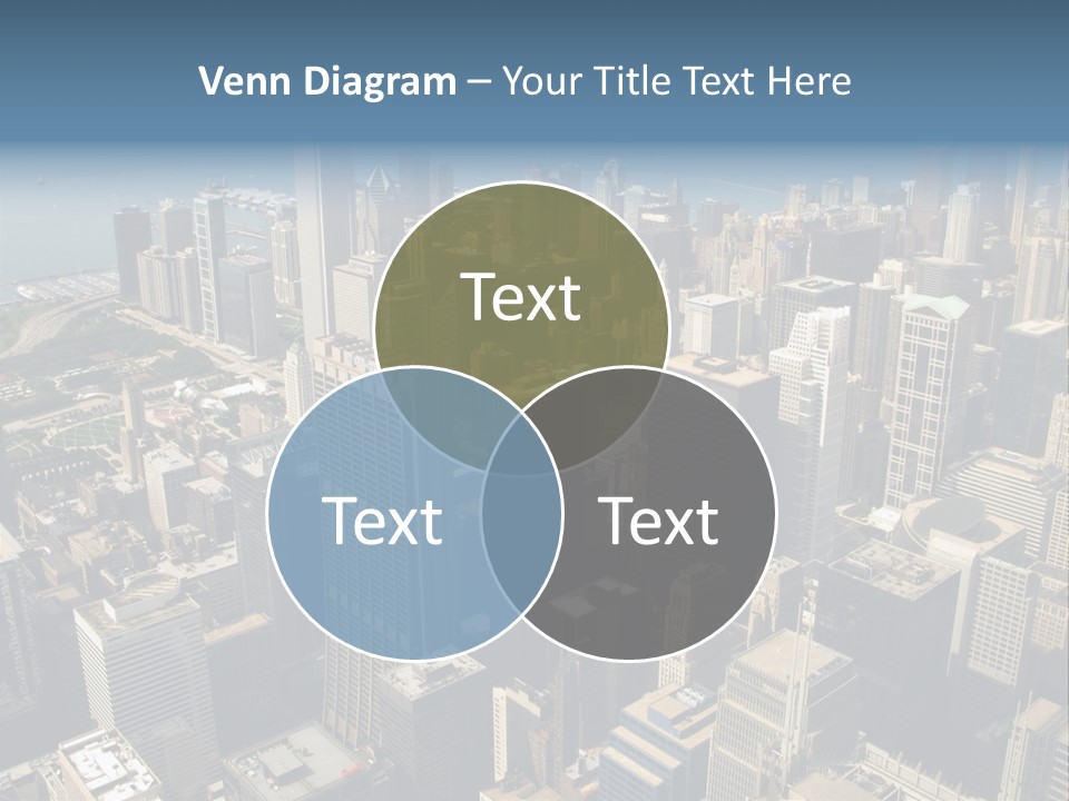 An Aerial View Of A City With Skyscrapers PowerPoint Template