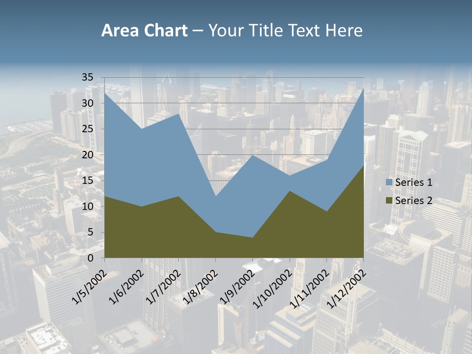 An Aerial View Of A City With Skyscrapers PowerPoint Template