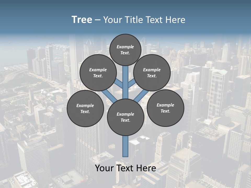 An Aerial View Of A City With Skyscrapers PowerPoint Template