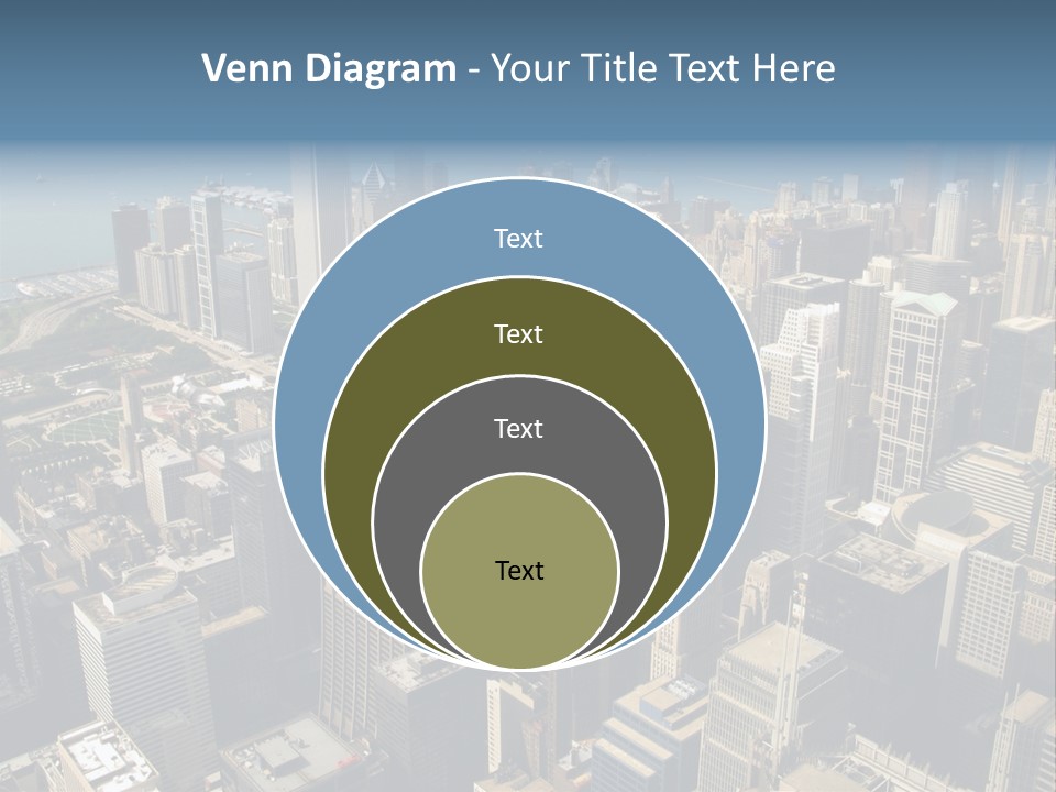 An Aerial View Of A City With Skyscrapers PowerPoint Template