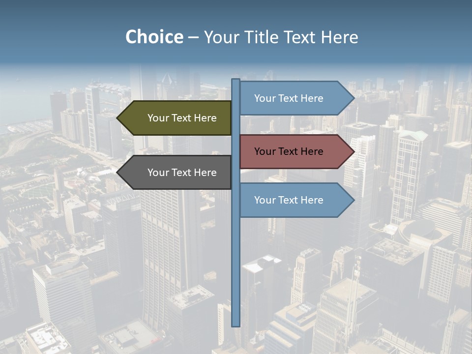 An Aerial View Of A City With Skyscrapers PowerPoint Template