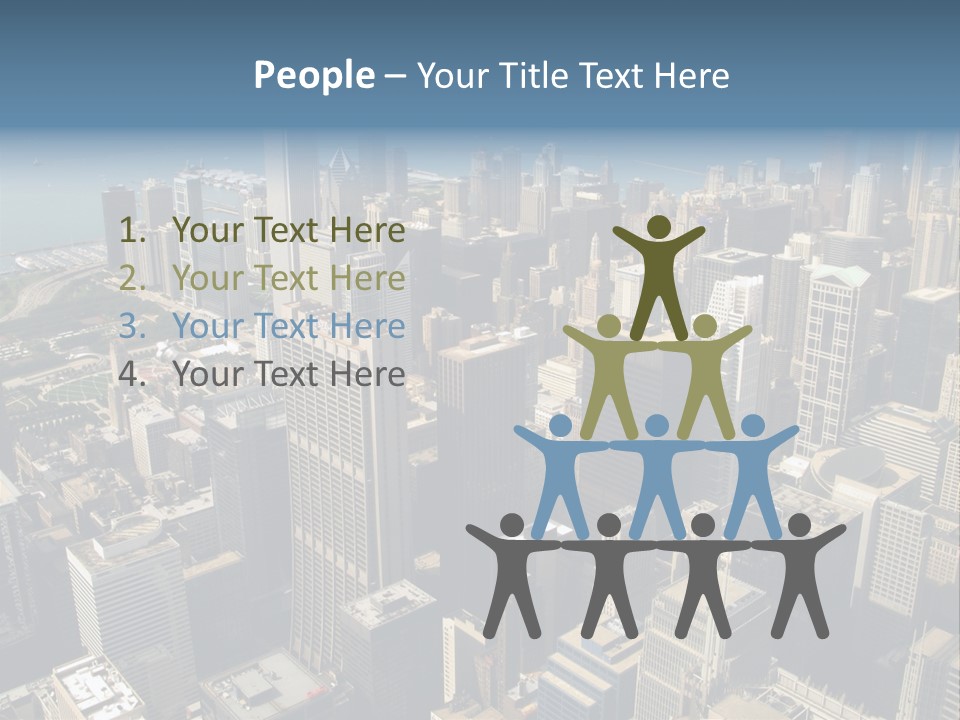 An Aerial View Of A City With Skyscrapers PowerPoint Template