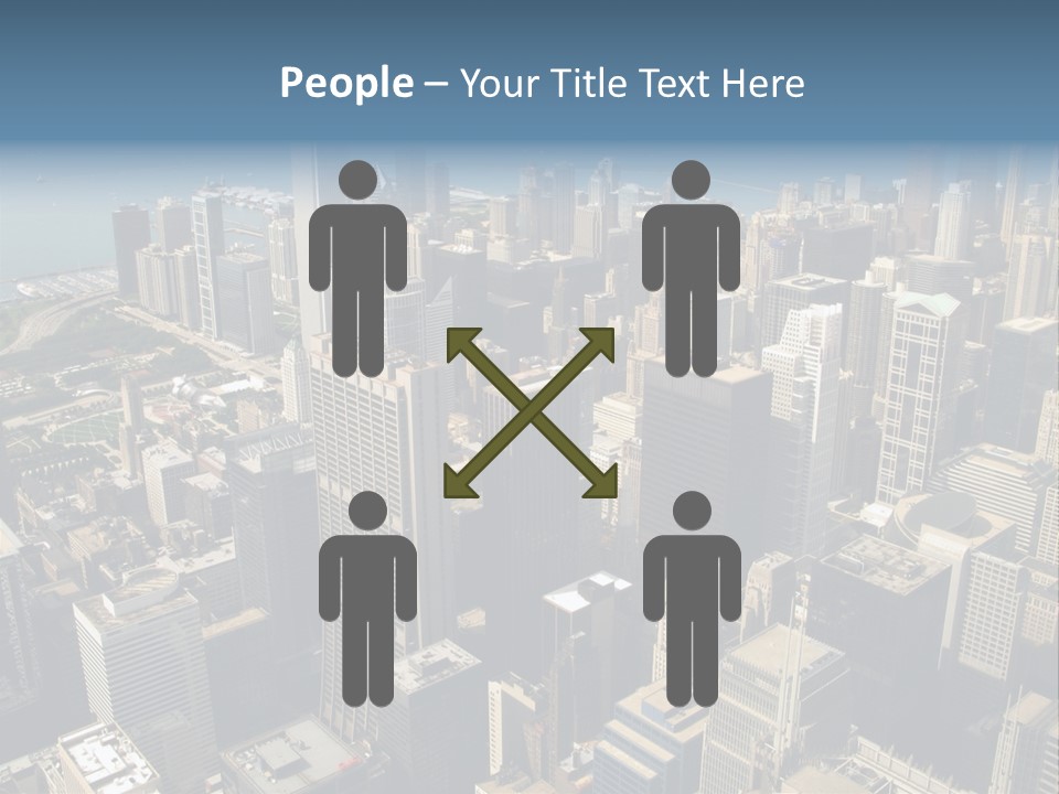 An Aerial View Of A City With Skyscrapers PowerPoint Template