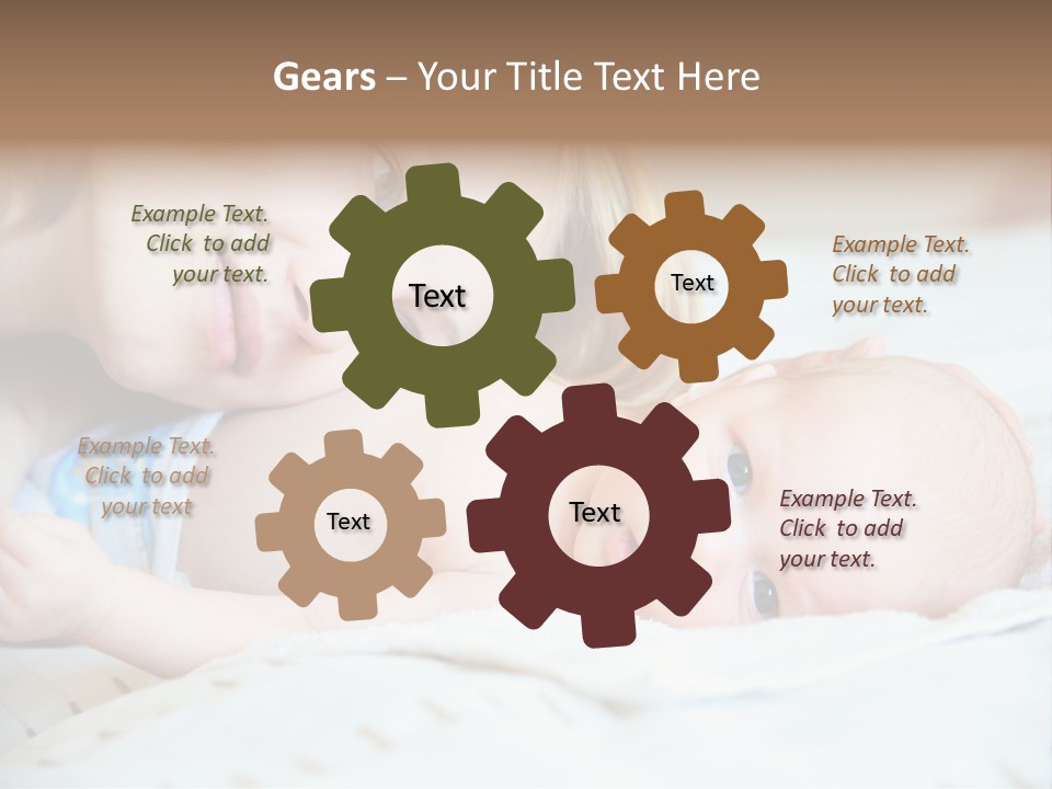 Happy Mother With Newborn Baby PowerPoint Template