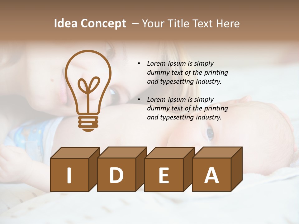 Happy Mother With Newborn Baby PowerPoint Template