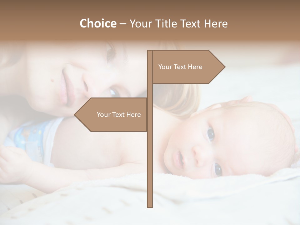 Happy Mother With Newborn Baby PowerPoint Template