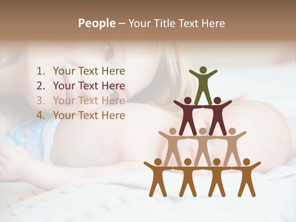 Happy Mother With Newborn Baby PowerPoint Template