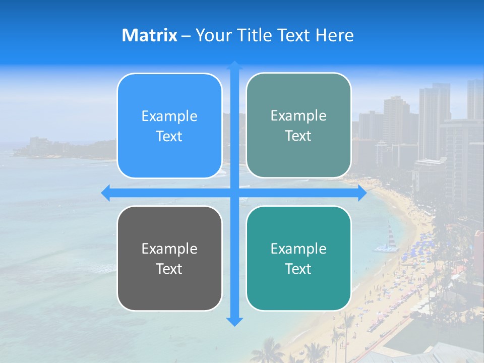 Waikiki Beach And Diamond Head Crater On The Hawaiian Island Of Oahu PowerPoint Template