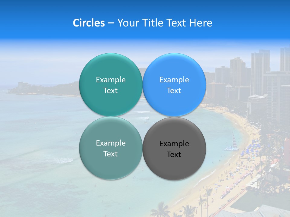 Waikiki Beach And Diamond Head Crater On The Hawaiian Island Of Oahu PowerPoint Template