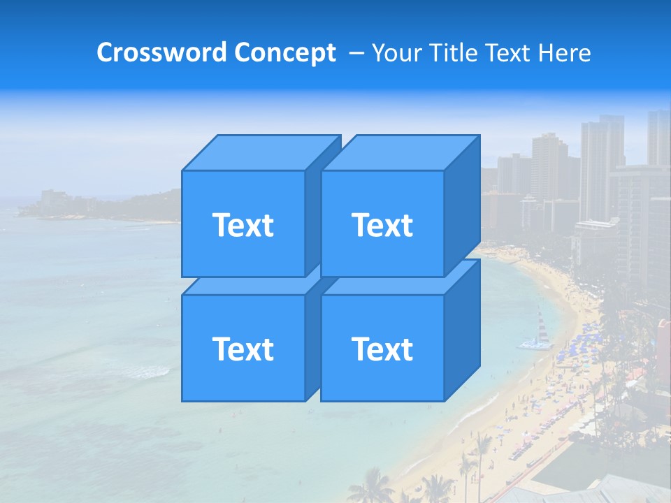 Waikiki Beach And Diamond Head Crater On The Hawaiian Island Of Oahu PowerPoint Template