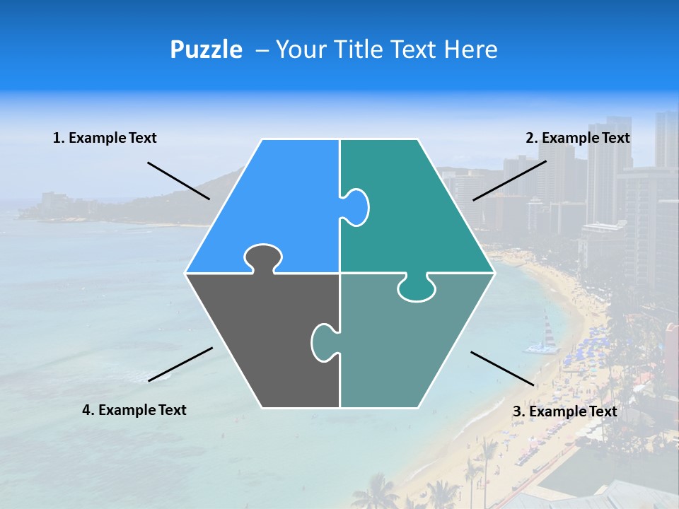 Waikiki Beach And Diamond Head Crater On The Hawaiian Island Of Oahu PowerPoint Template