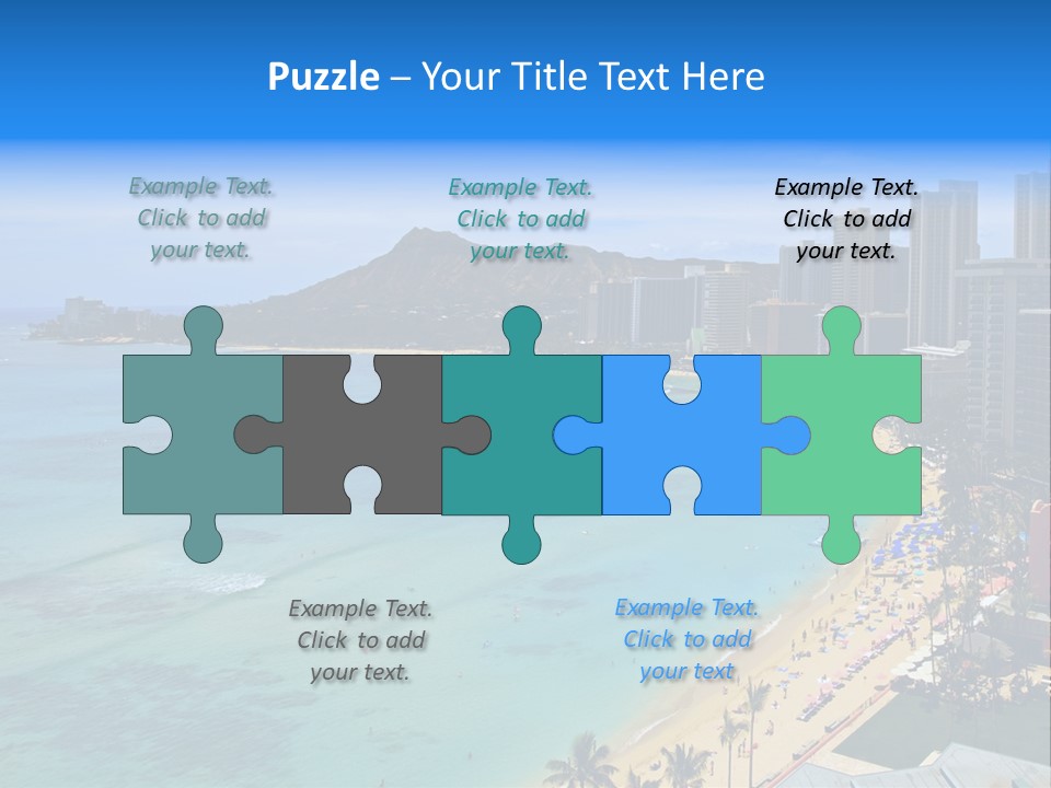 Waikiki Beach And Diamond Head Crater On The Hawaiian Island Of Oahu PowerPoint Template