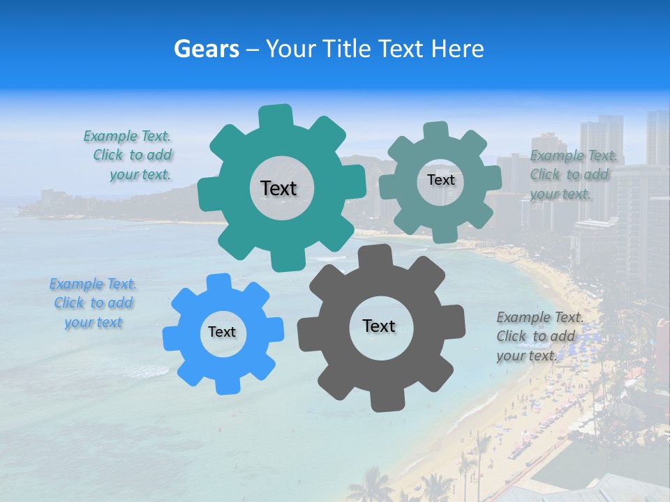 Waikiki Beach And Diamond Head Crater On The Hawaiian Island Of Oahu PowerPoint Template