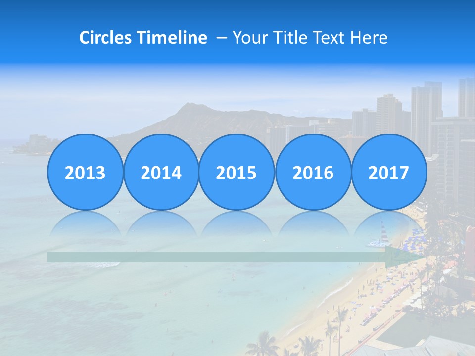 Waikiki Beach And Diamond Head Crater On The Hawaiian Island Of Oahu PowerPoint Template