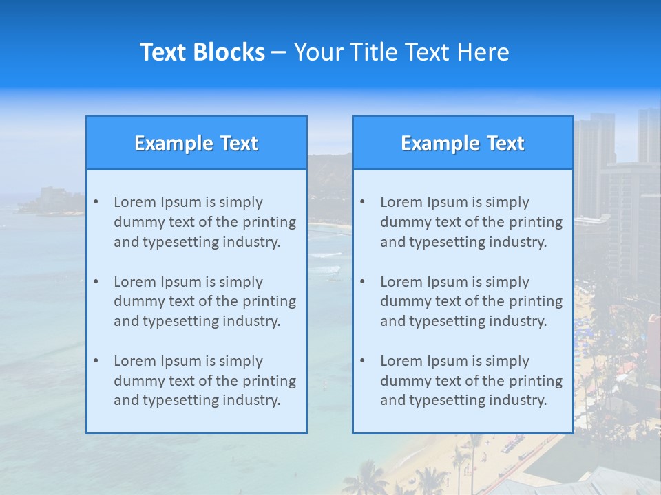 Waikiki Beach And Diamond Head Crater On The Hawaiian Island Of Oahu PowerPoint Template