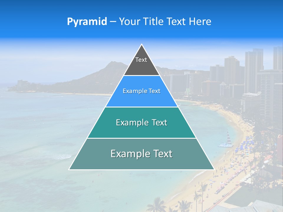 Waikiki Beach And Diamond Head Crater On The Hawaiian Island Of Oahu PowerPoint Template