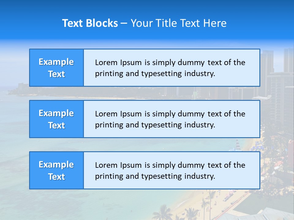 Waikiki Beach And Diamond Head Crater On The Hawaiian Island Of Oahu PowerPoint Template