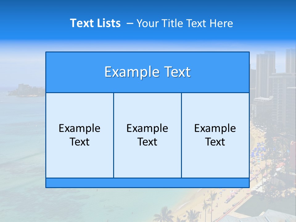 Waikiki Beach And Diamond Head Crater On The Hawaiian Island Of Oahu PowerPoint Template