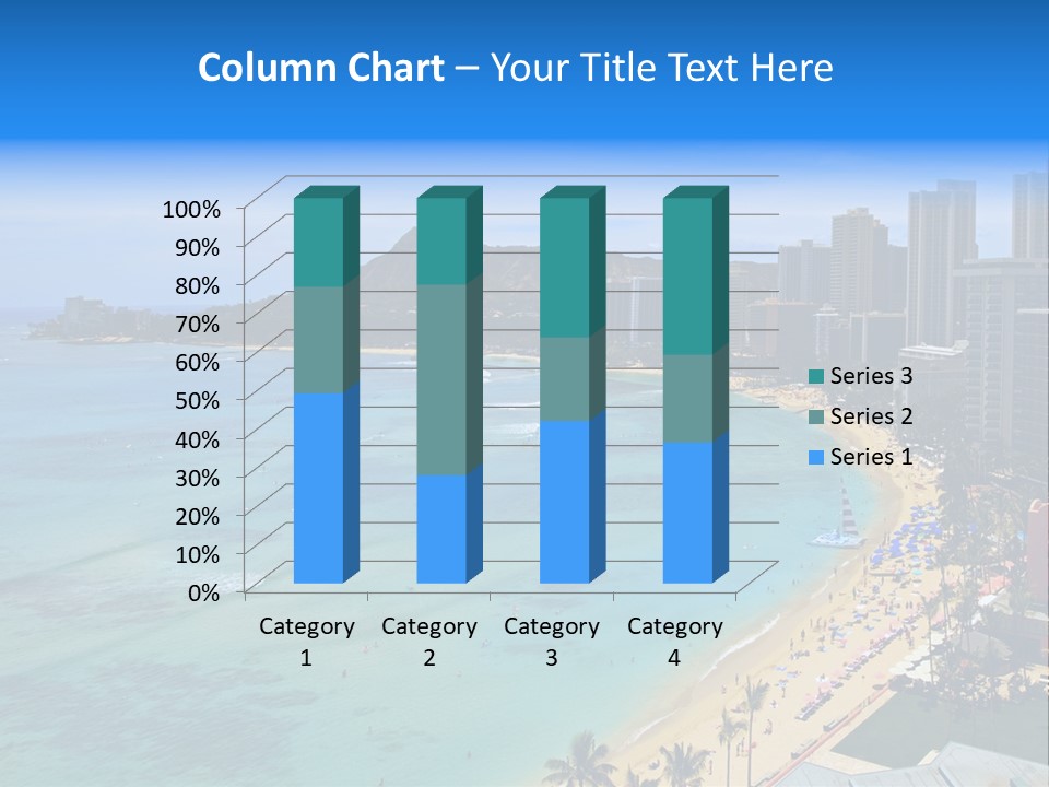 Waikiki Beach And Diamond Head Crater On The Hawaiian Island Of Oahu PowerPoint Template