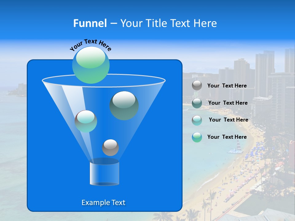 Waikiki Beach And Diamond Head Crater On The Hawaiian Island Of Oahu PowerPoint Template