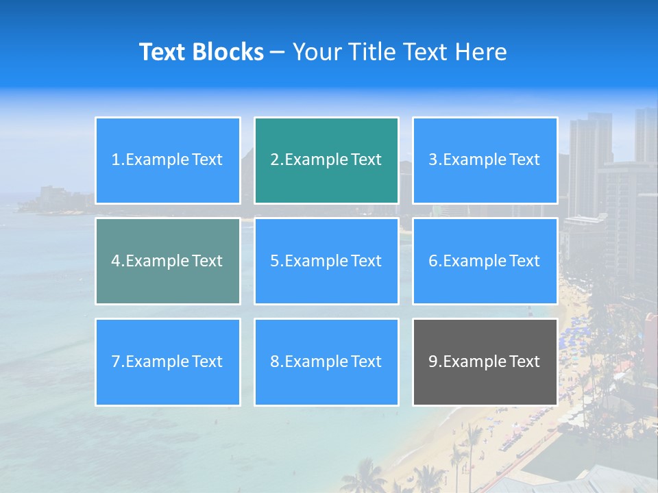Waikiki Beach And Diamond Head Crater On The Hawaiian Island Of Oahu PowerPoint Template