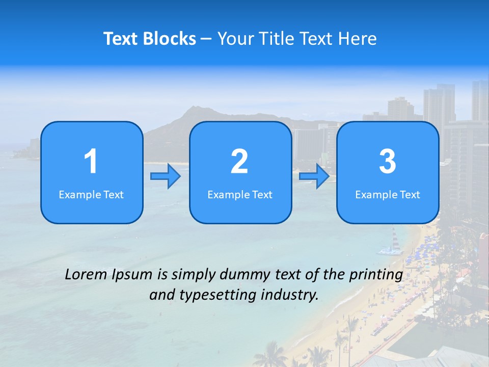 Waikiki Beach And Diamond Head Crater On The Hawaiian Island Of Oahu PowerPoint Template