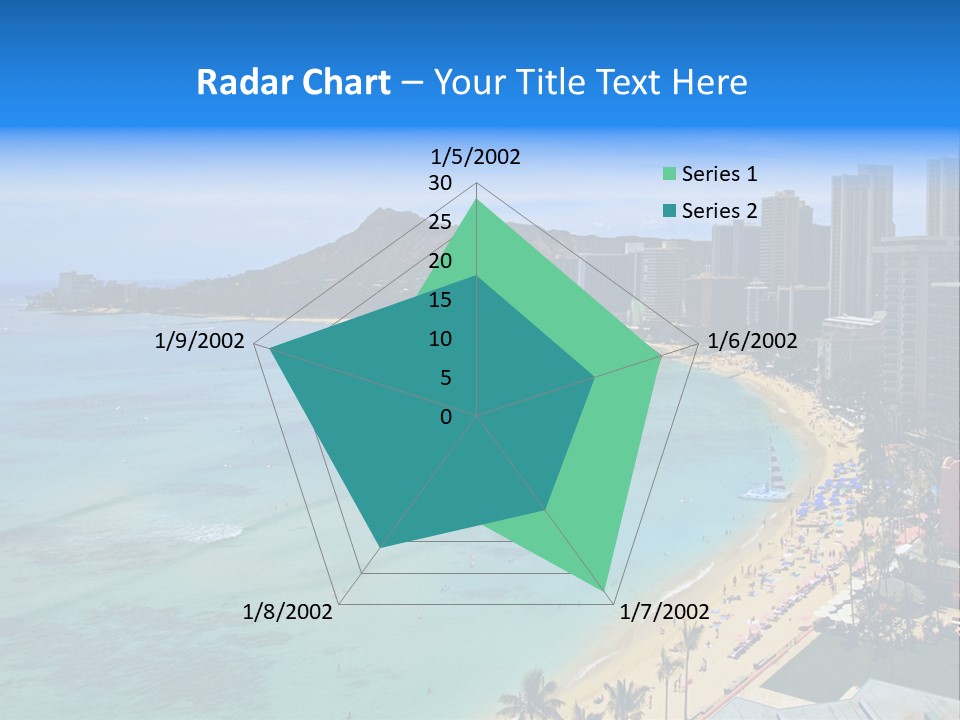 Waikiki Beach And Diamond Head Crater On The Hawaiian Island Of Oahu PowerPoint Template
