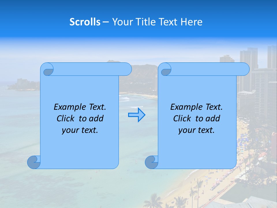 Waikiki Beach And Diamond Head Crater On The Hawaiian Island Of Oahu PowerPoint Template