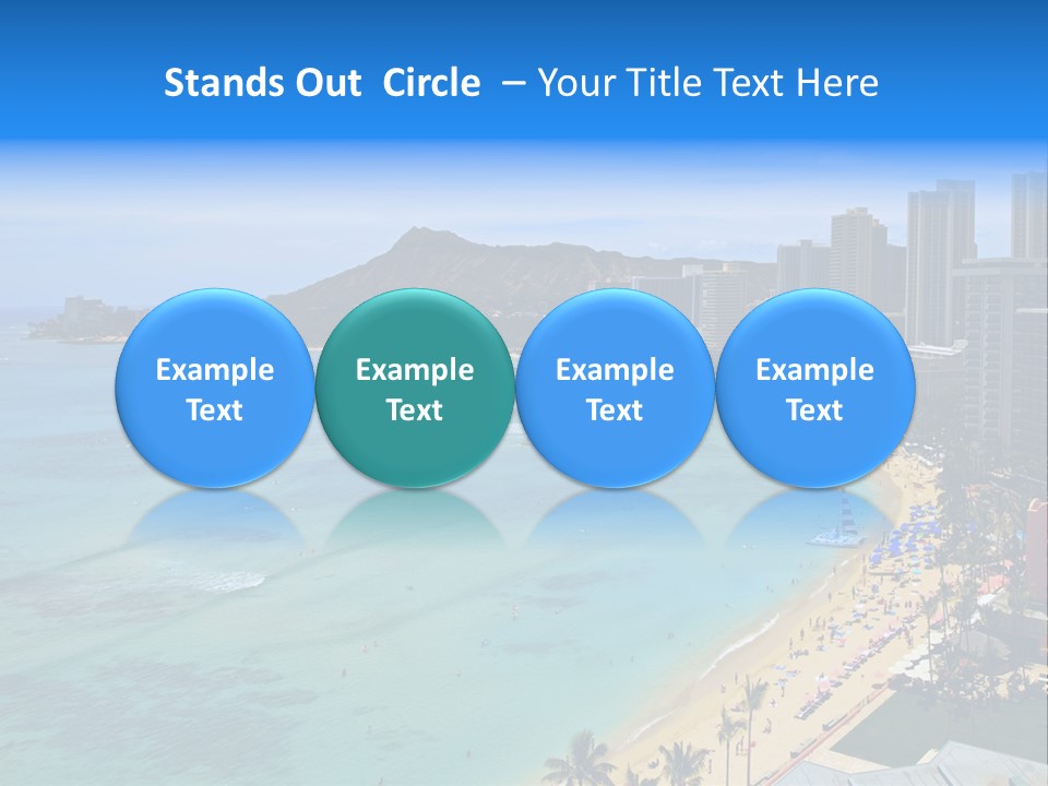 Waikiki Beach And Diamond Head Crater On The Hawaiian Island Of Oahu PowerPoint Template