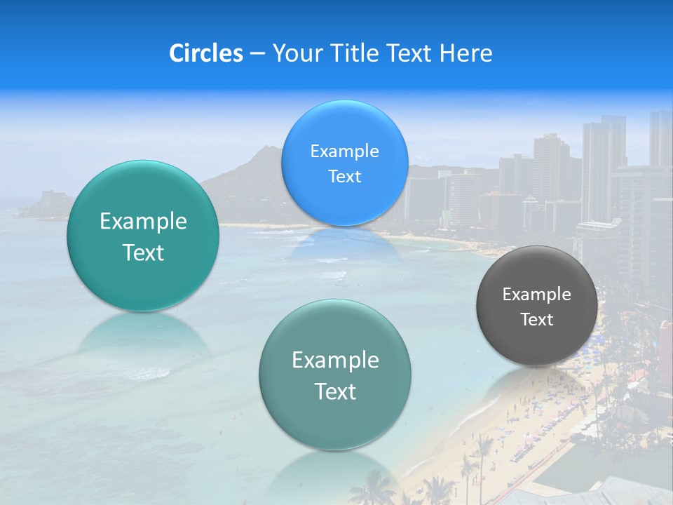 Waikiki Beach And Diamond Head Crater On The Hawaiian Island Of Oahu PowerPoint Template
