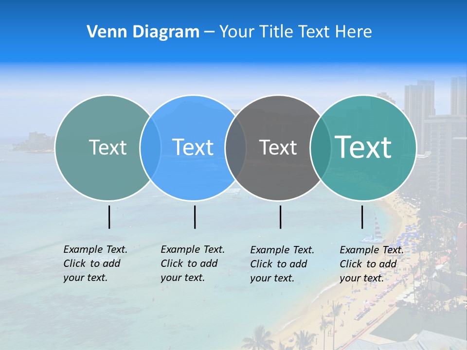 Waikiki Beach And Diamond Head Crater On The Hawaiian Island Of Oahu PowerPoint Template