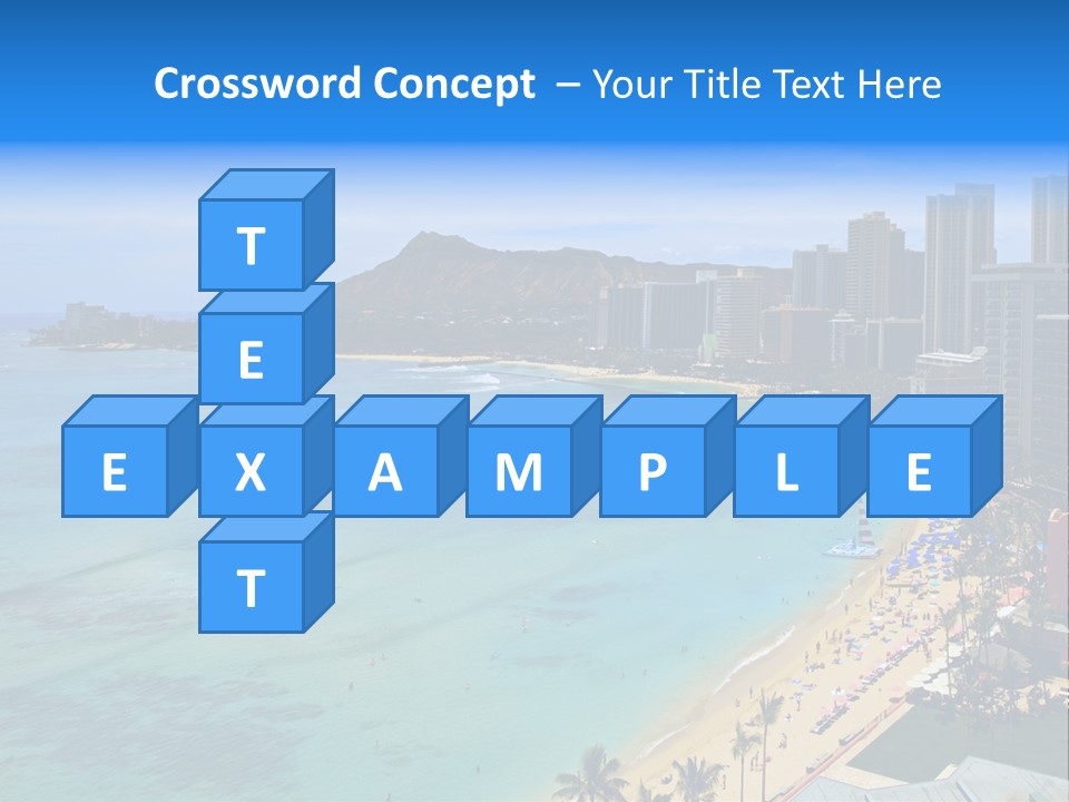 Waikiki Beach And Diamond Head Crater On The Hawaiian Island Of Oahu PowerPoint Template