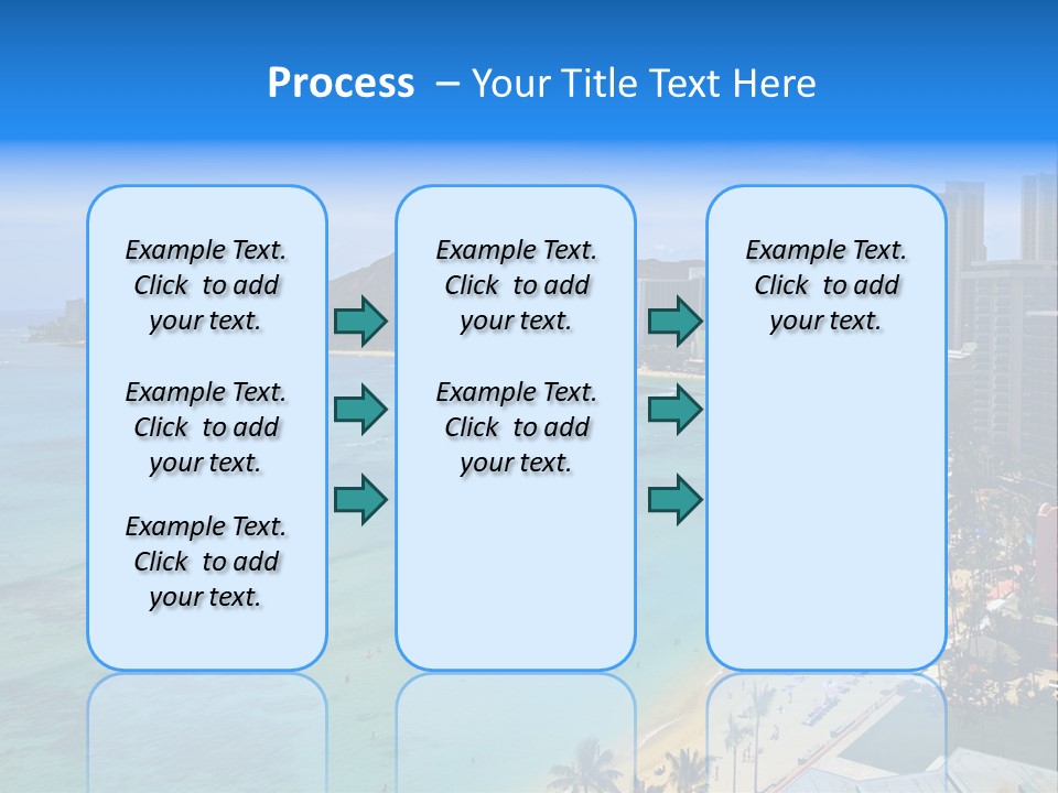 Waikiki Beach And Diamond Head Crater On The Hawaiian Island Of Oahu PowerPoint Template