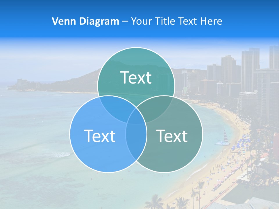 Waikiki Beach And Diamond Head Crater On The Hawaiian Island Of Oahu PowerPoint Template