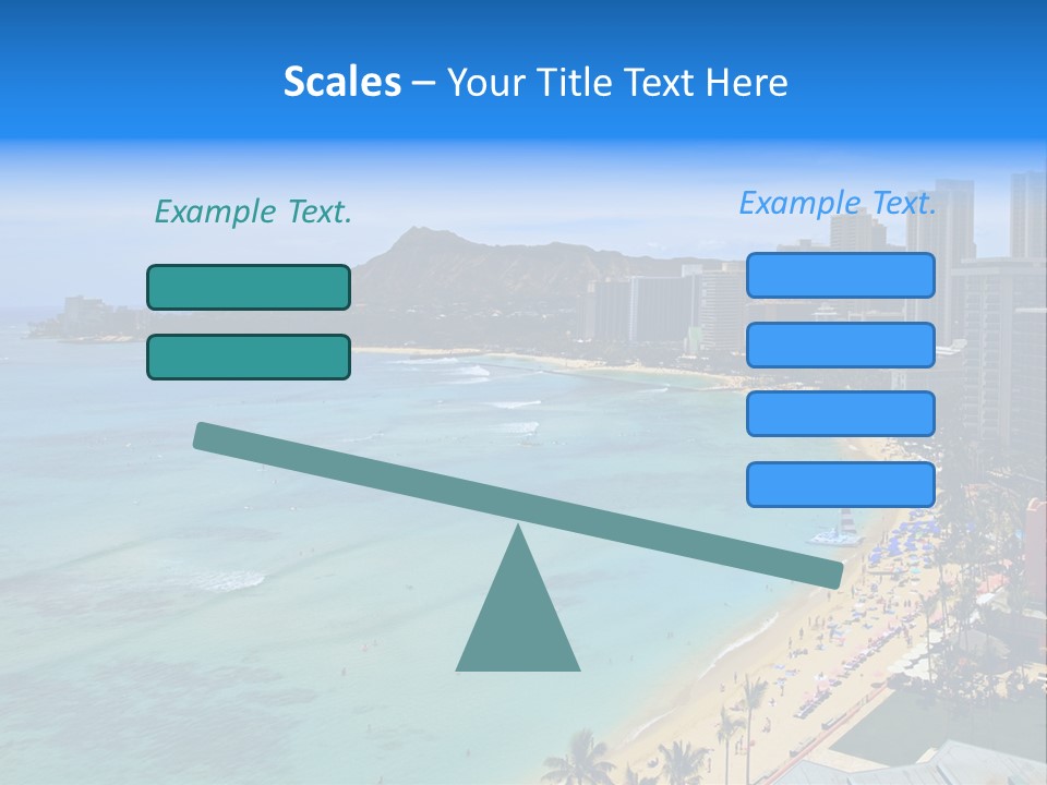 Waikiki Beach And Diamond Head Crater On The Hawaiian Island Of Oahu PowerPoint Template