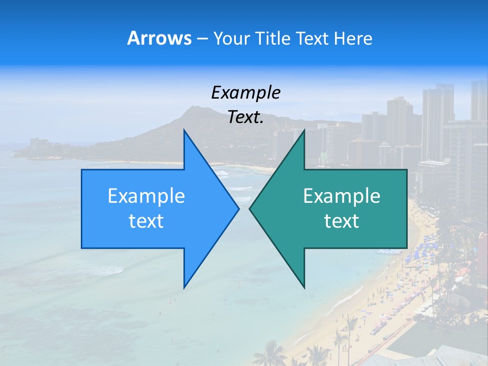 Waikiki Beach And Diamond Head Crater On The Hawaiian Island Of Oahu PowerPoint Template