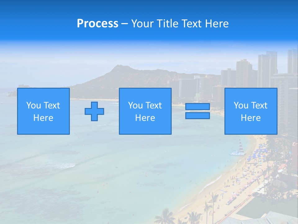 Waikiki Beach And Diamond Head Crater On The Hawaiian Island Of Oahu PowerPoint Template